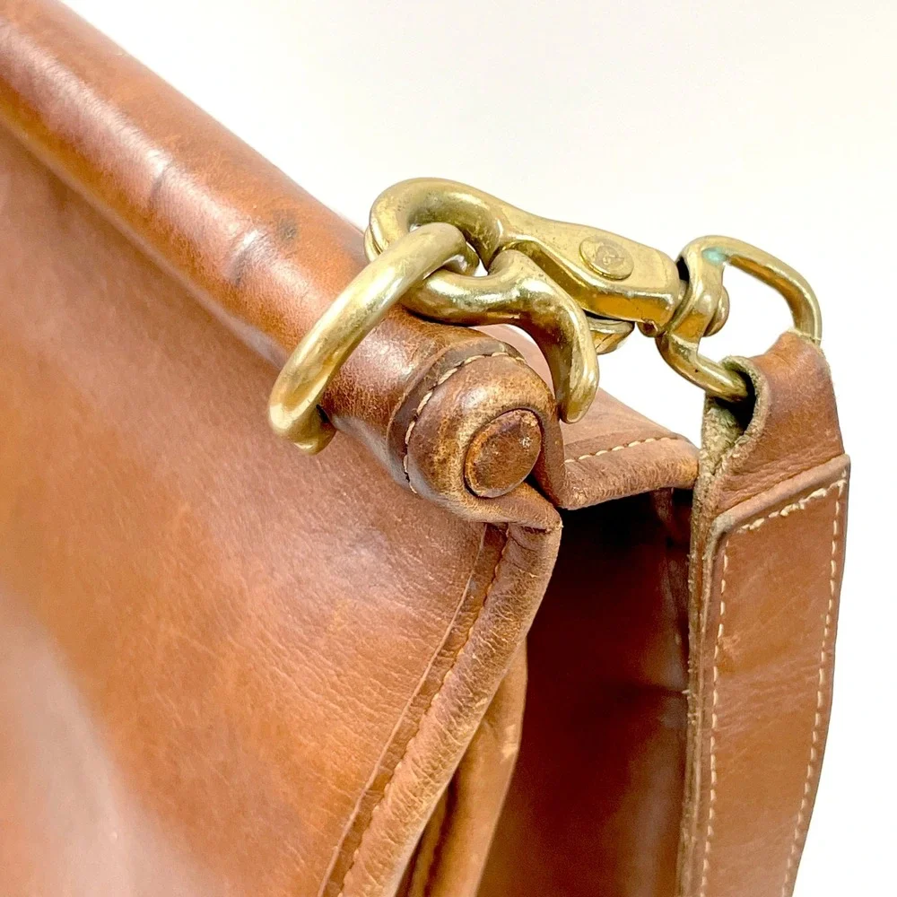 Vintage Coach Beekman Briefcase British Tan Leather Messenger Bag Academia